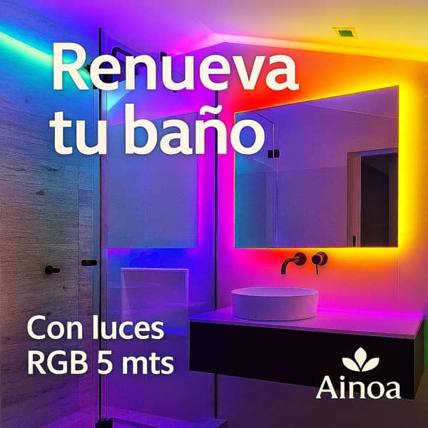 Tira LED RGB 5 mts con control Multicolor